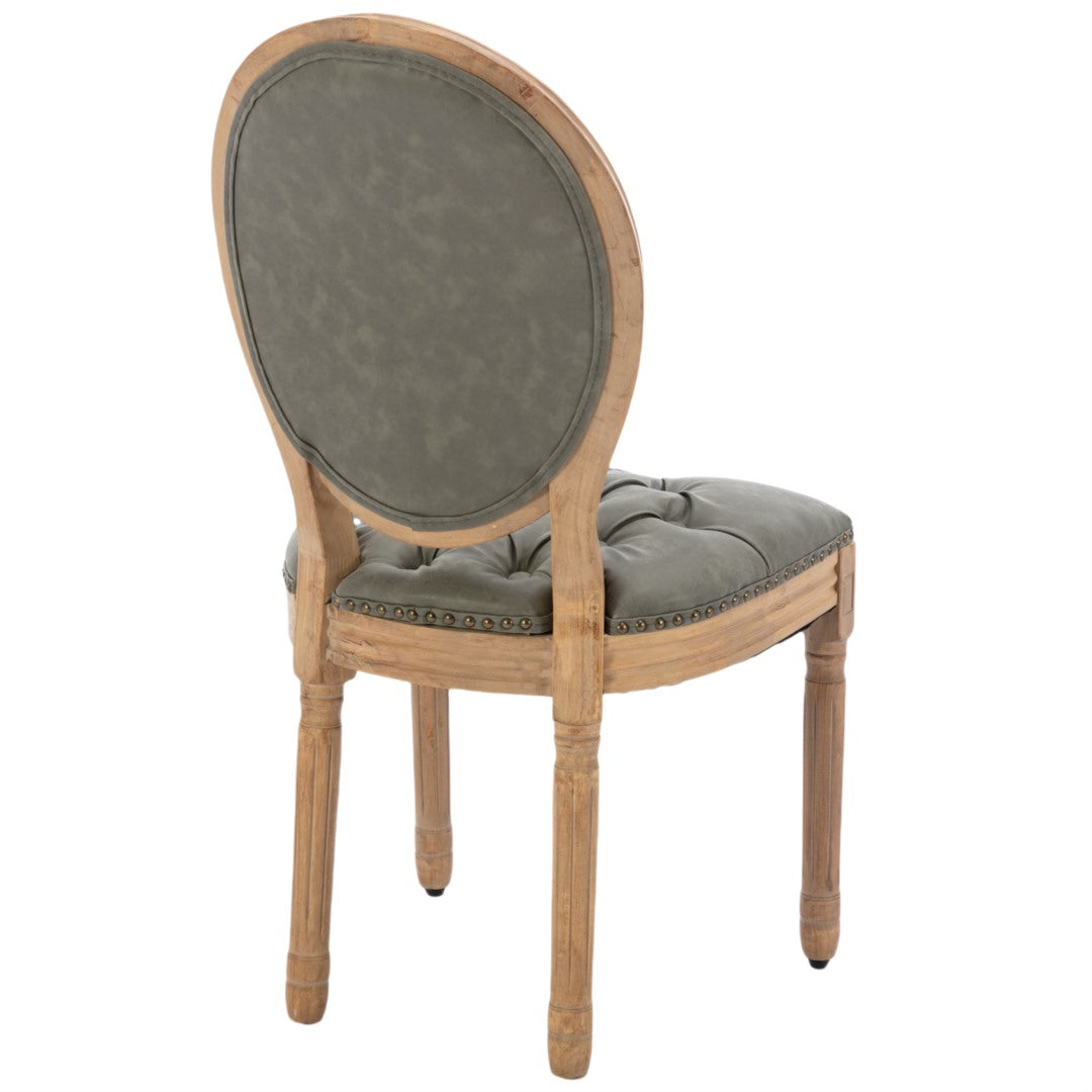 AADEN 4x Velvet Faux Leather Dining Chairs with Solid Wood Legs-Pine Green - Cosy Abode