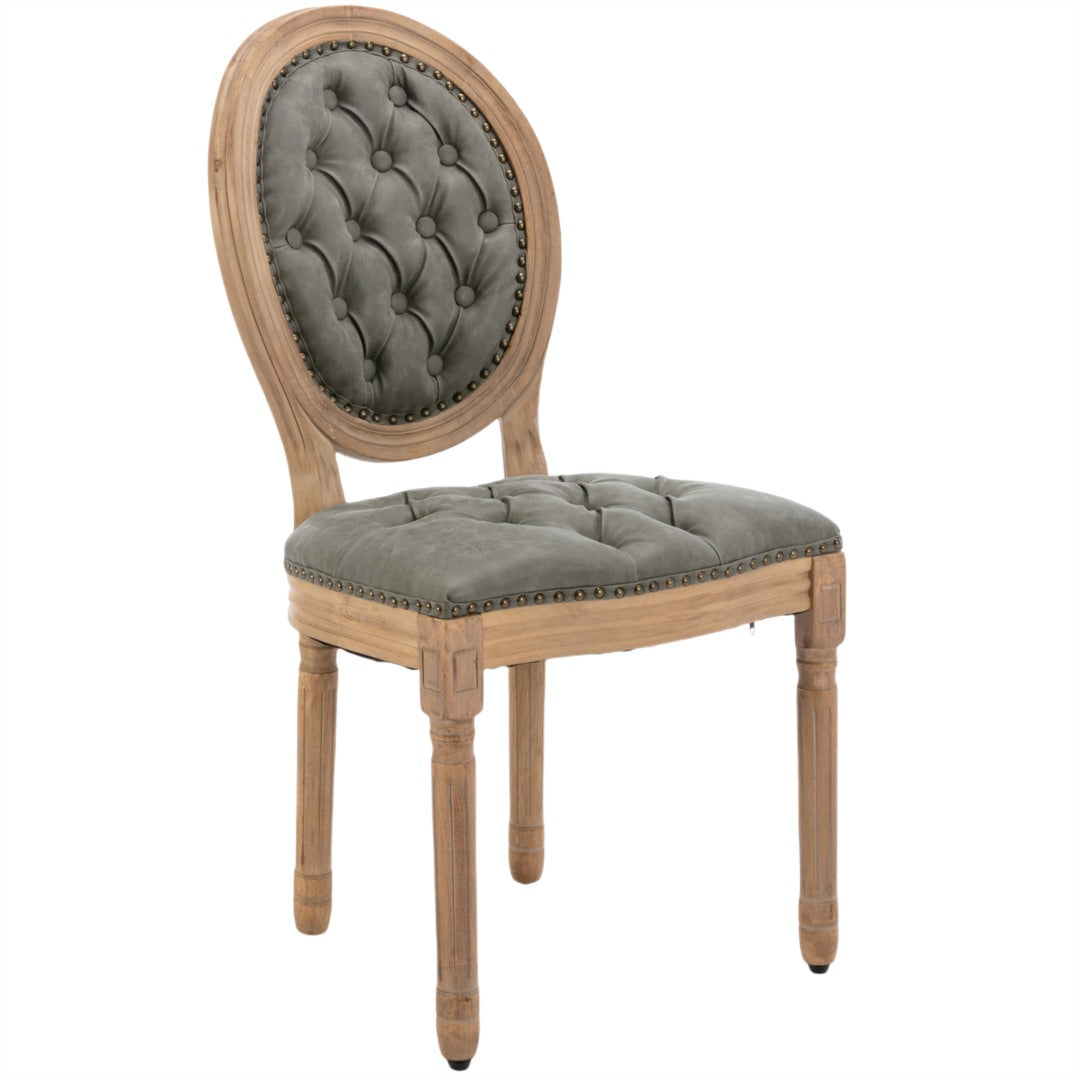 AADEN 4x Velvet Faux Leather Dining Chairs with Solid Wood Legs-Pine Green - Cosy Abode