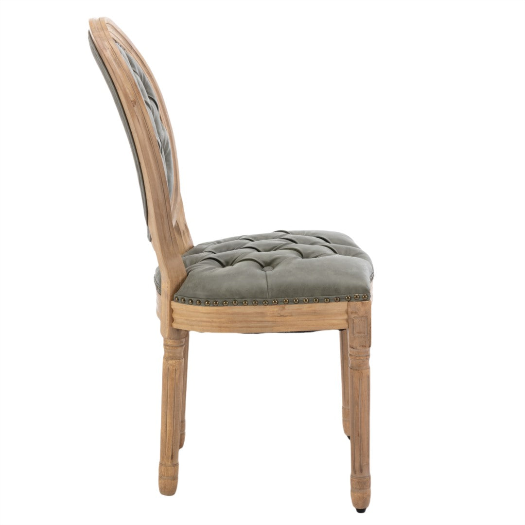 AADEN 6x Velvet Faux Leather Dining Chairs with Solid Wood Legs-Pine Green - Cosy Abode