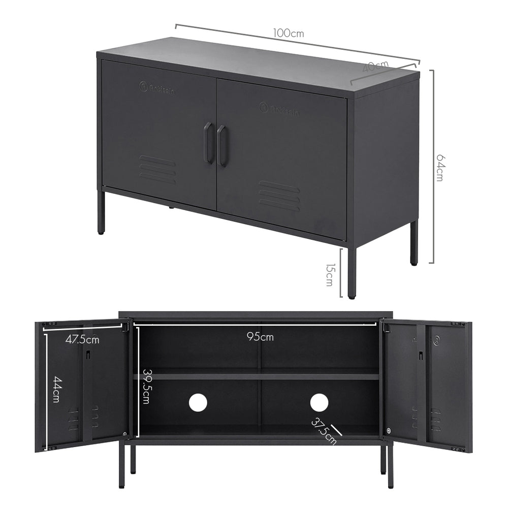 ArtissIn Buffet Sideboard Metal Cabinet - BASE Charcoal - Cosy Abode
