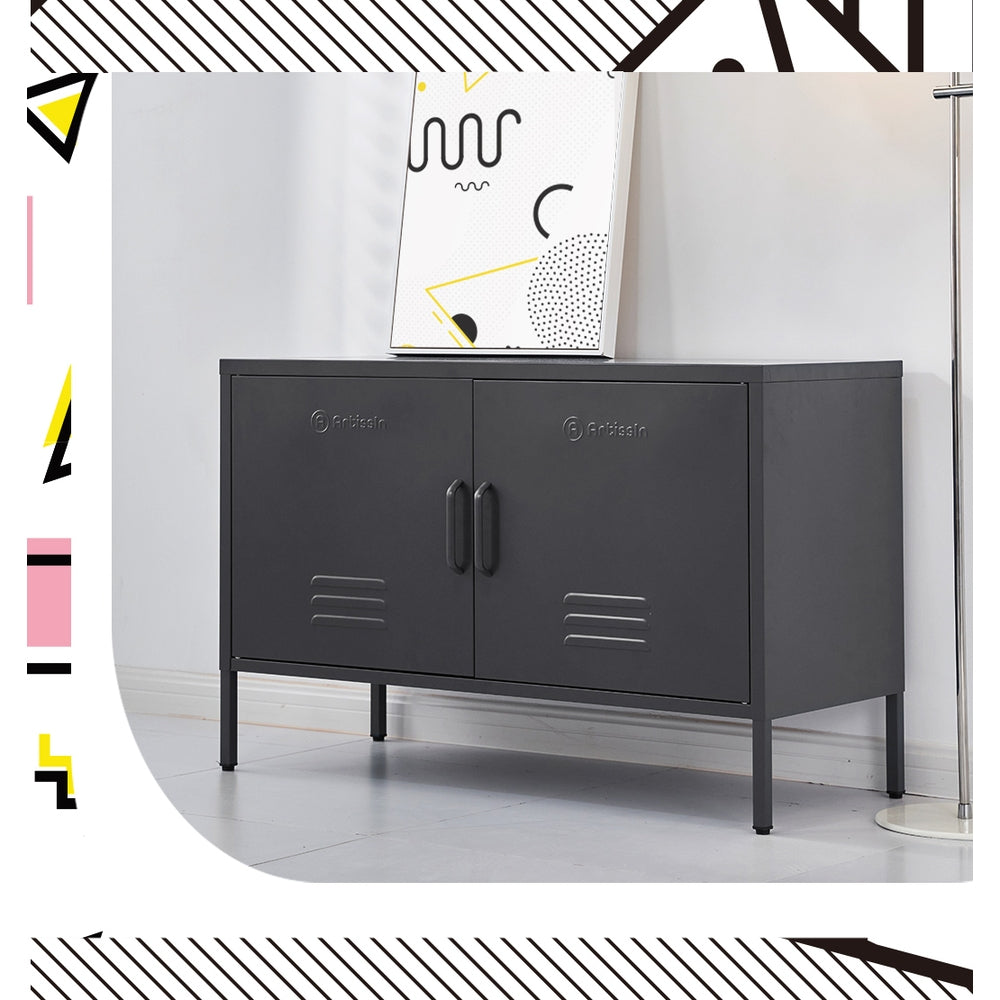 ArtissIn Buffet Sideboard Metal Cabinet - BASE Charcoal - Cosy Abode