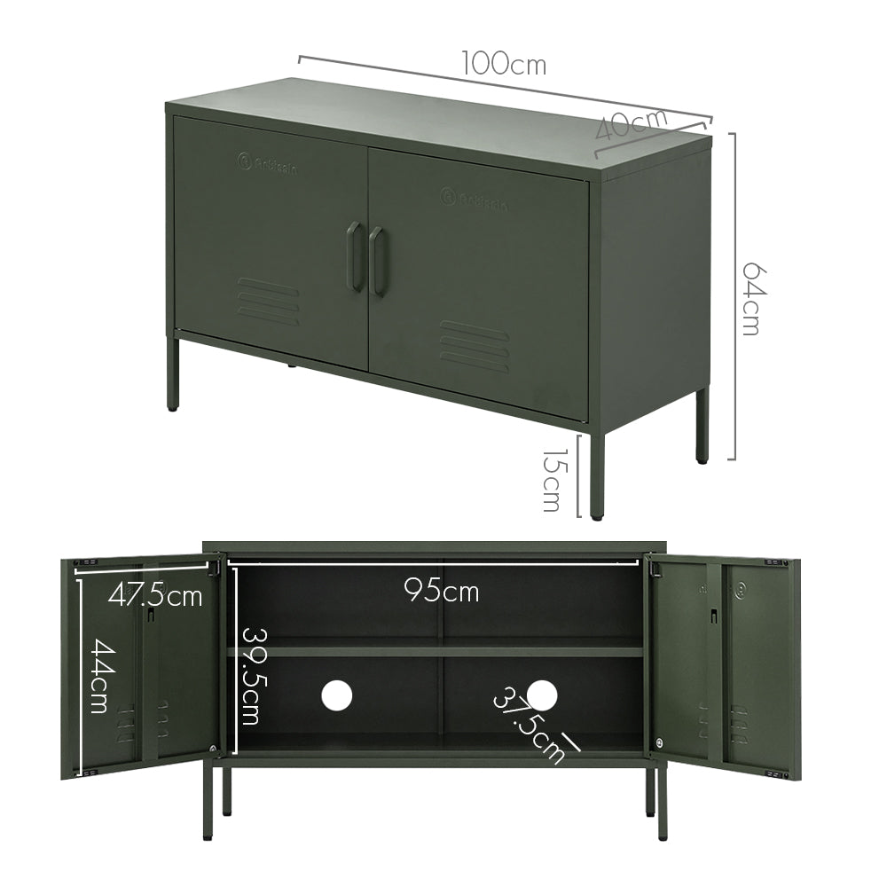 ArtissIn Buffet Sideboard Metal Cabinet - BASE Green - Cosy Abode