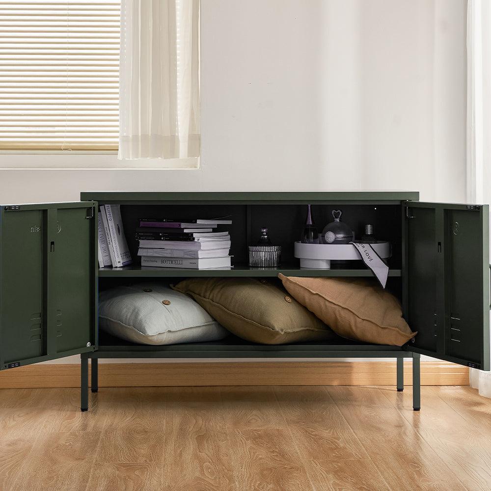 ArtissIn Buffet Sideboard Metal Cabinet - BASE Green - Cosy Abode