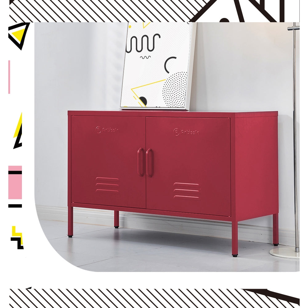 ArtissIn Buffet Sideboard Metal Cabinet - BASE Pink - Cosy Abode