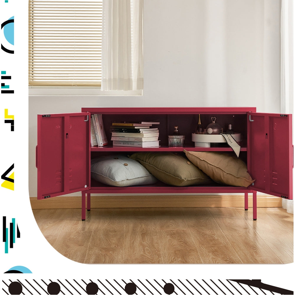 ArtissIn Buffet Sideboard Metal Cabinet - BASE Pink - Cosy Abode
