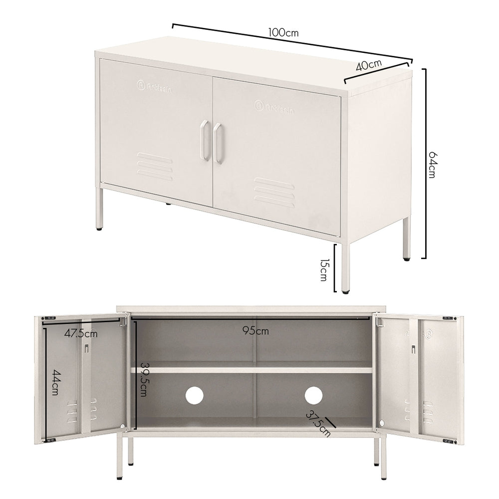 ArtissIn Buffet Sideboard Metal Cabinet - BASE White - Cosy Abode
