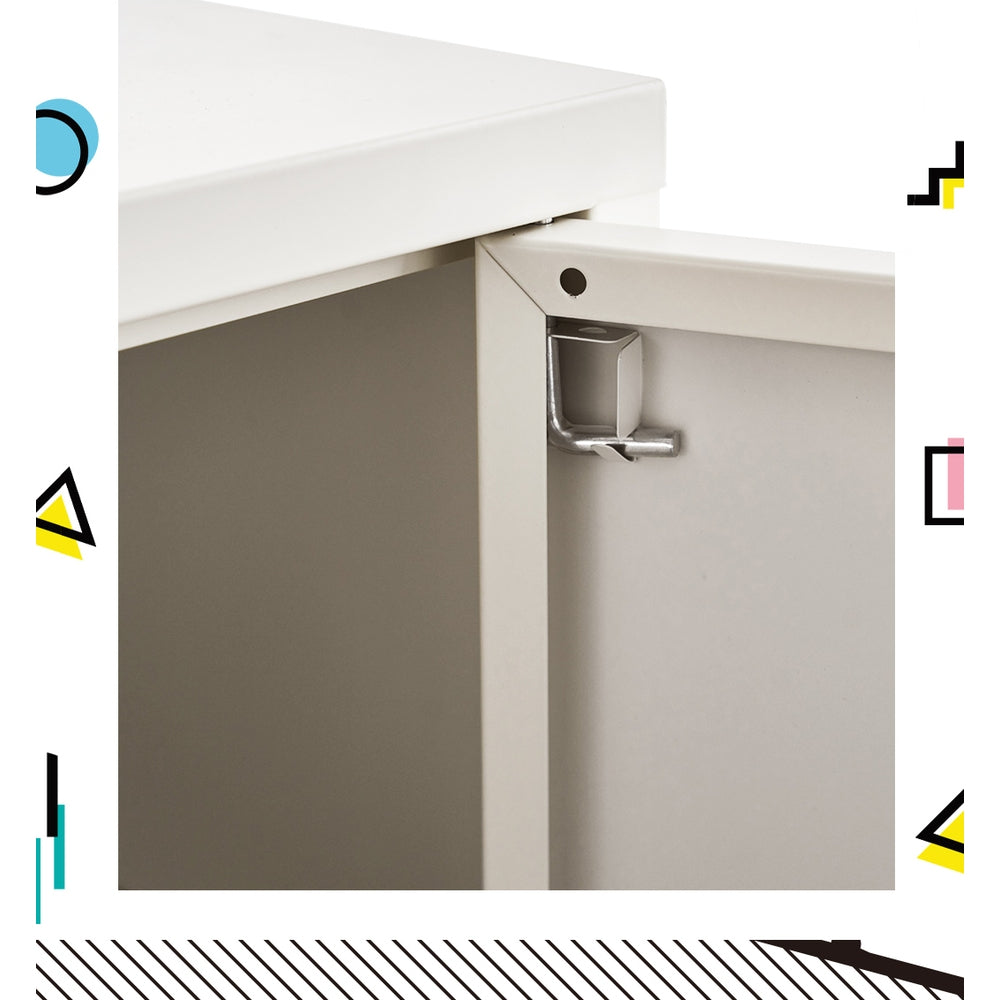 ArtissIn Buffet Sideboard Metal Cabinet - BASE White - Cosy Abode