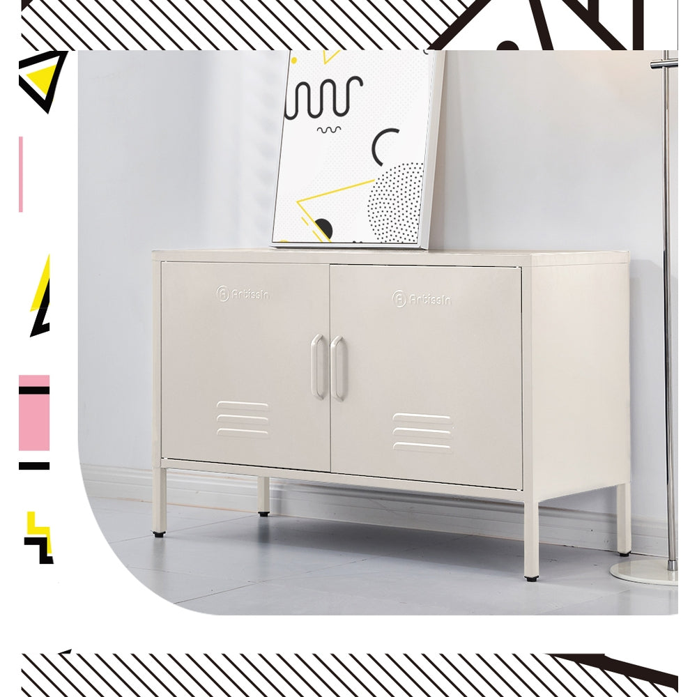 ArtissIn Buffet Sideboard Metal Cabinet - BASE White - Cosy Abode