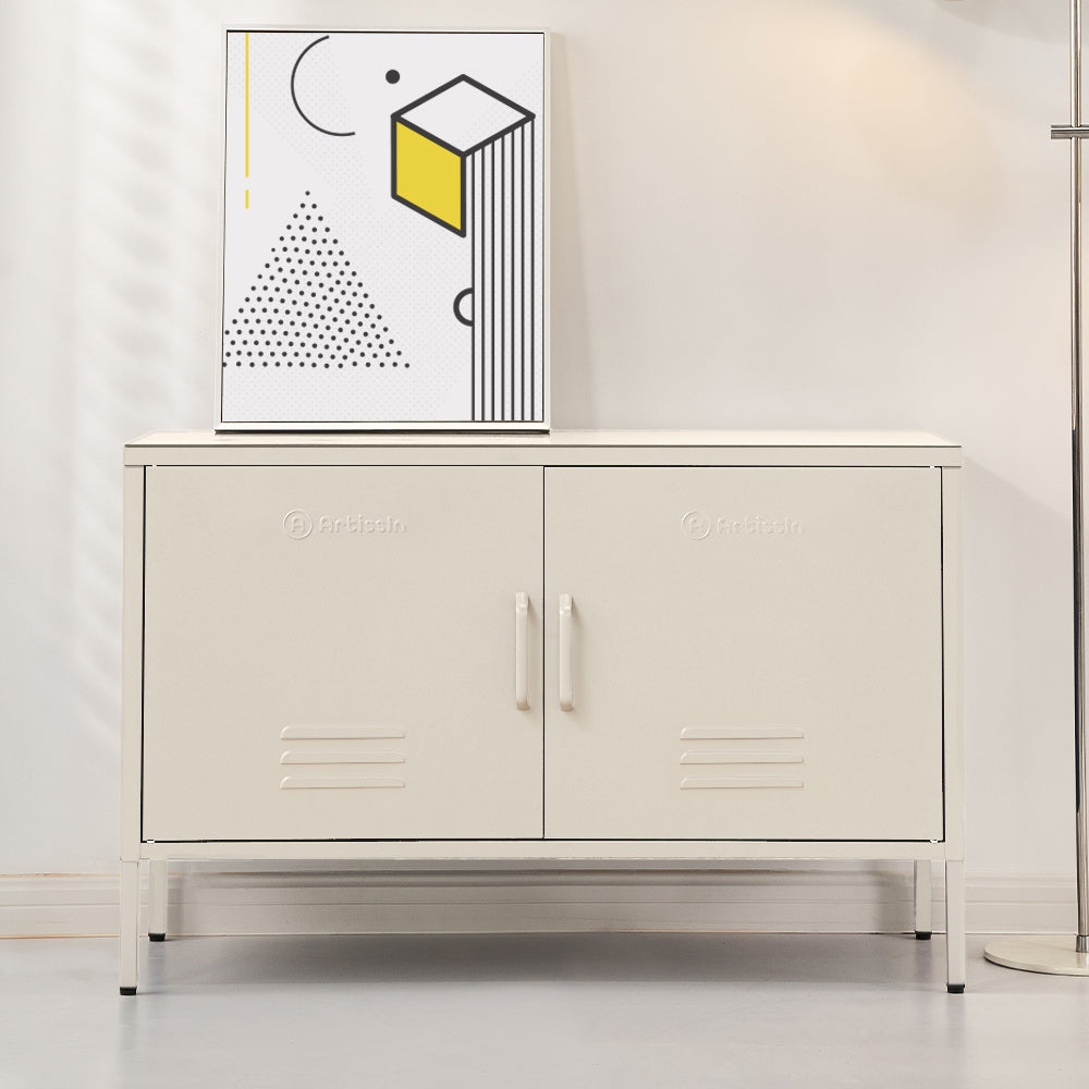 ArtissIn Buffet Sideboard Metal Cabinet - BASE White - Cosy Abode