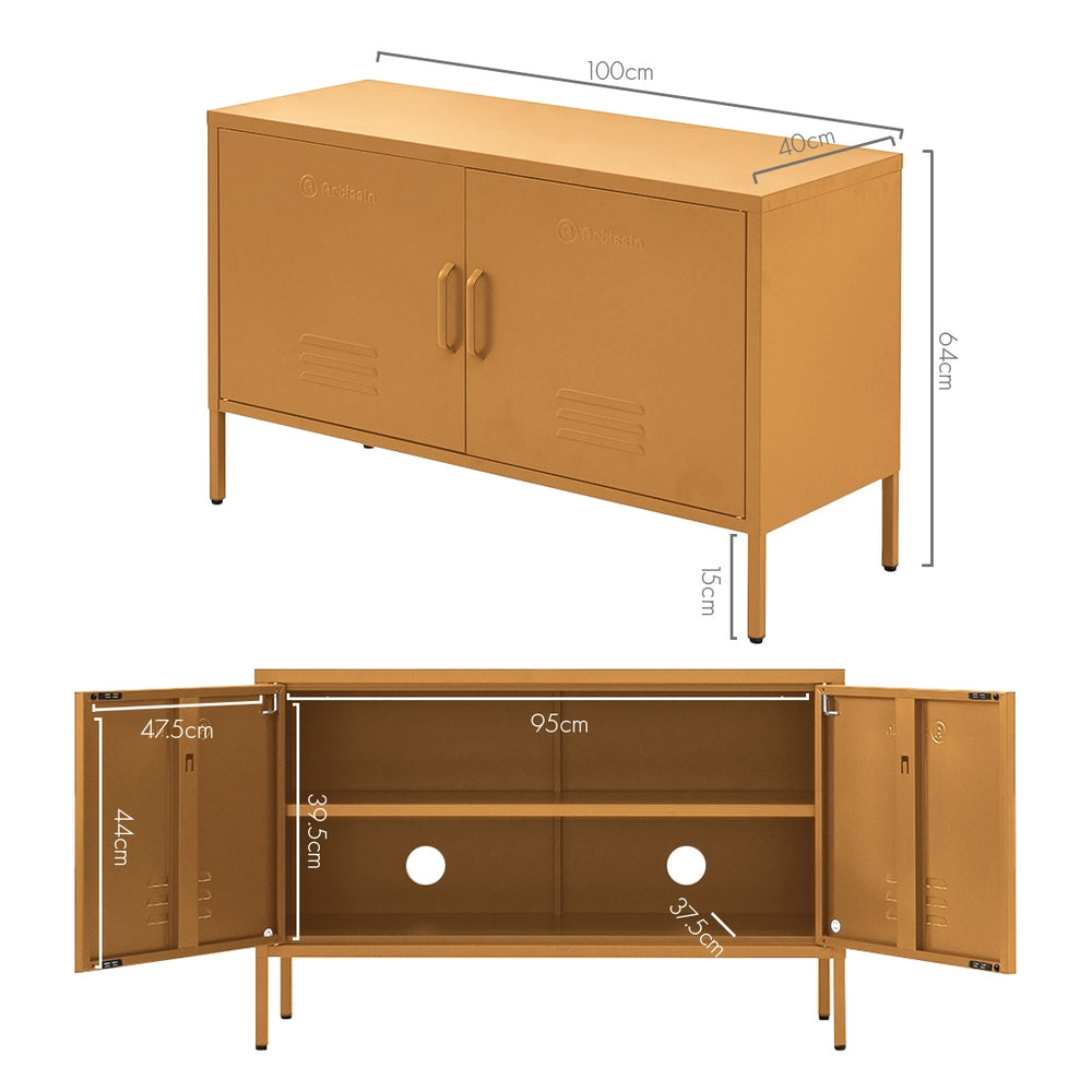 ArtissIn Buffet Sideboard Metal Cabinet - BASE Yellow - Cosy Abode
