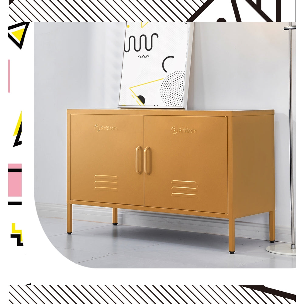 ArtissIn Buffet Sideboard Metal Cabinet - BASE Yellow - Cosy Abode