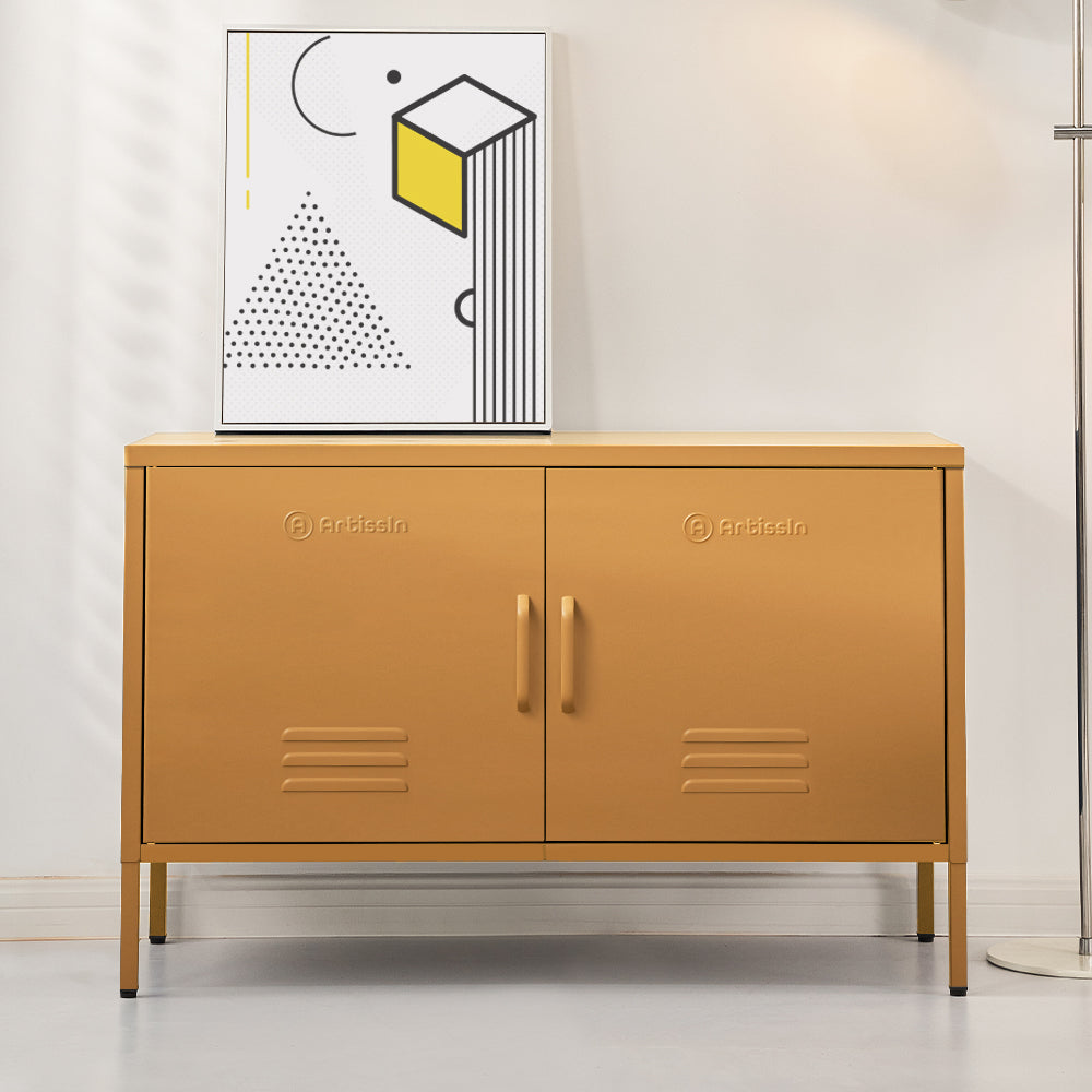 ArtissIn Buffet Sideboard Metal Cabinet - BASE Yellow - Cosy Abode