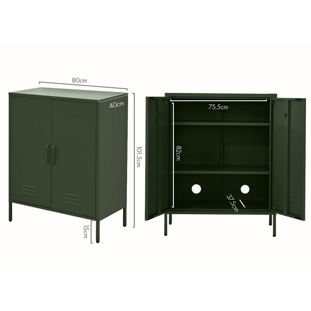 ArtissIn Buffet Sideboard Metal Cabinet - SWEETHEART Green - Cosy Abode