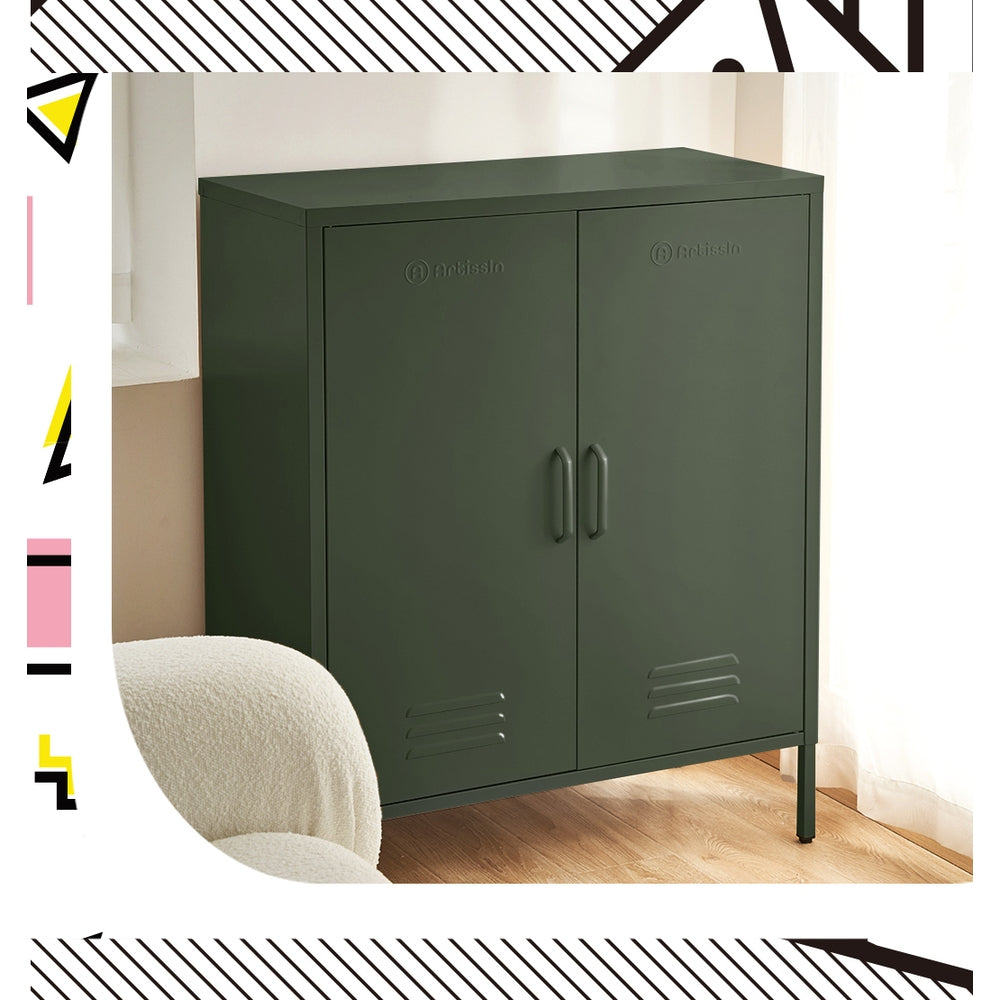 ArtissIn Buffet Sideboard Metal Cabinet - SWEETHEART Green - Cosy Abode