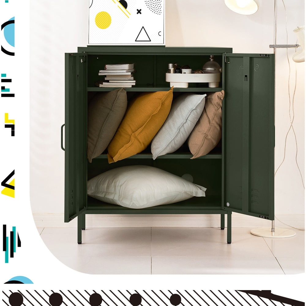 ArtissIn Buffet Sideboard Metal Cabinet - SWEETHEART Green - Cosy Abode