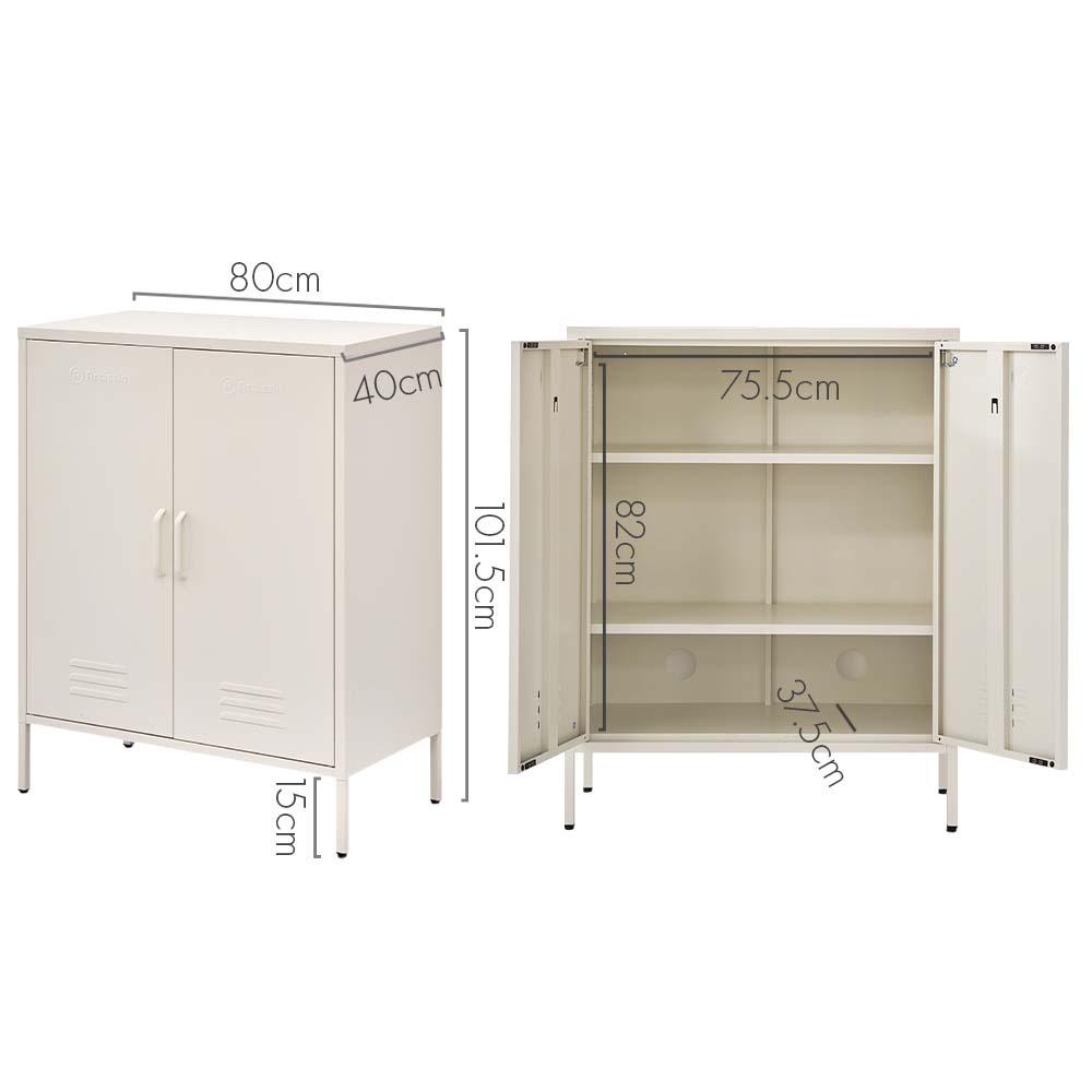 ArtissIn Buffet Sideboard Metal Cabinet - SWEETHEART White - Cosy Abode