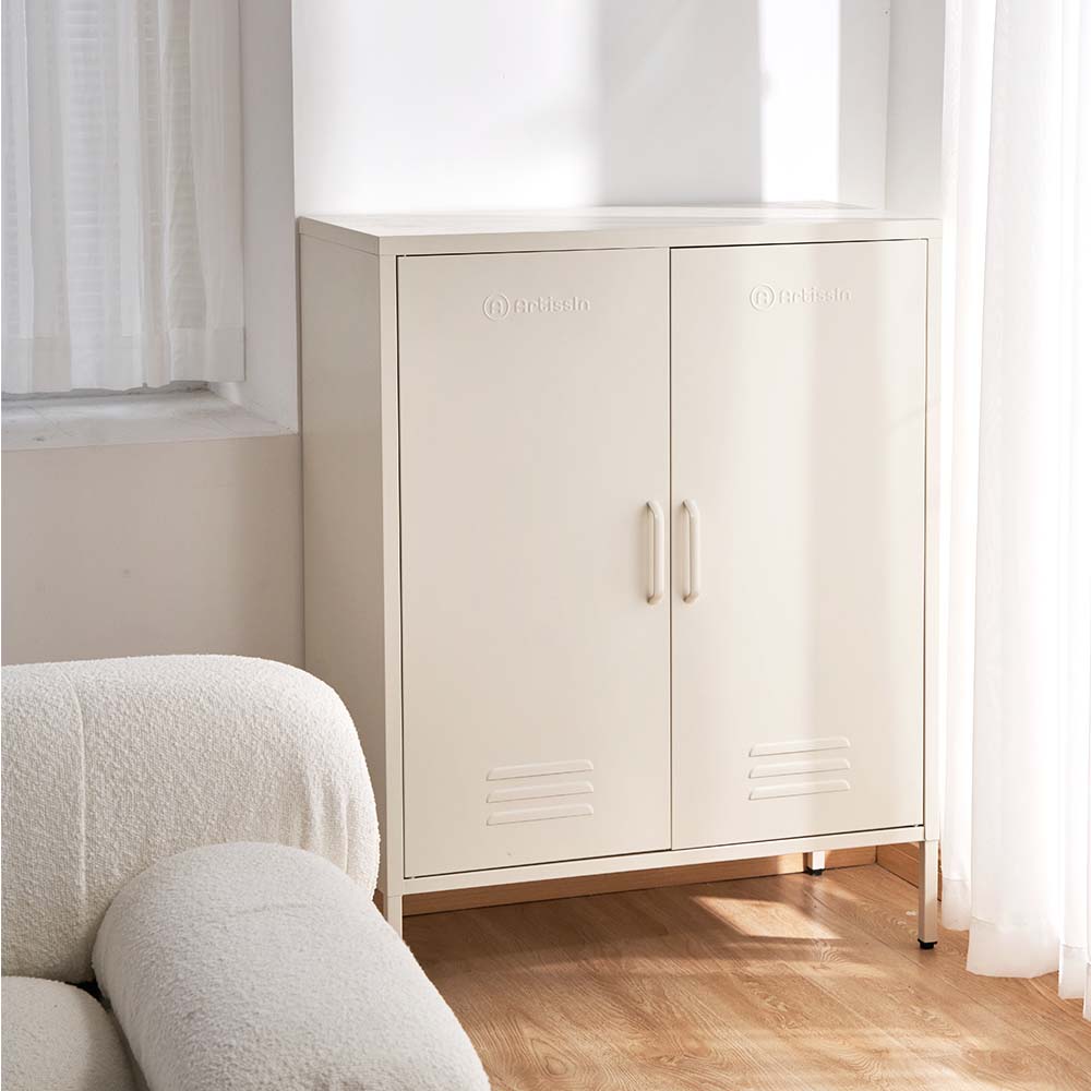 ArtissIn Buffet Sideboard Metal Cabinet - SWEETHEART White - Cosy Abode