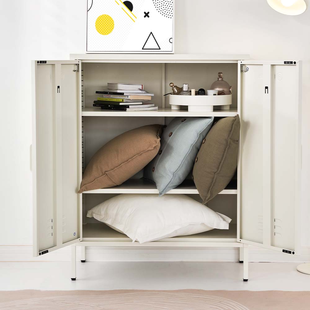 ArtissIn Buffet Sideboard Metal Cabinet - SWEETHEART White - Cosy Abode