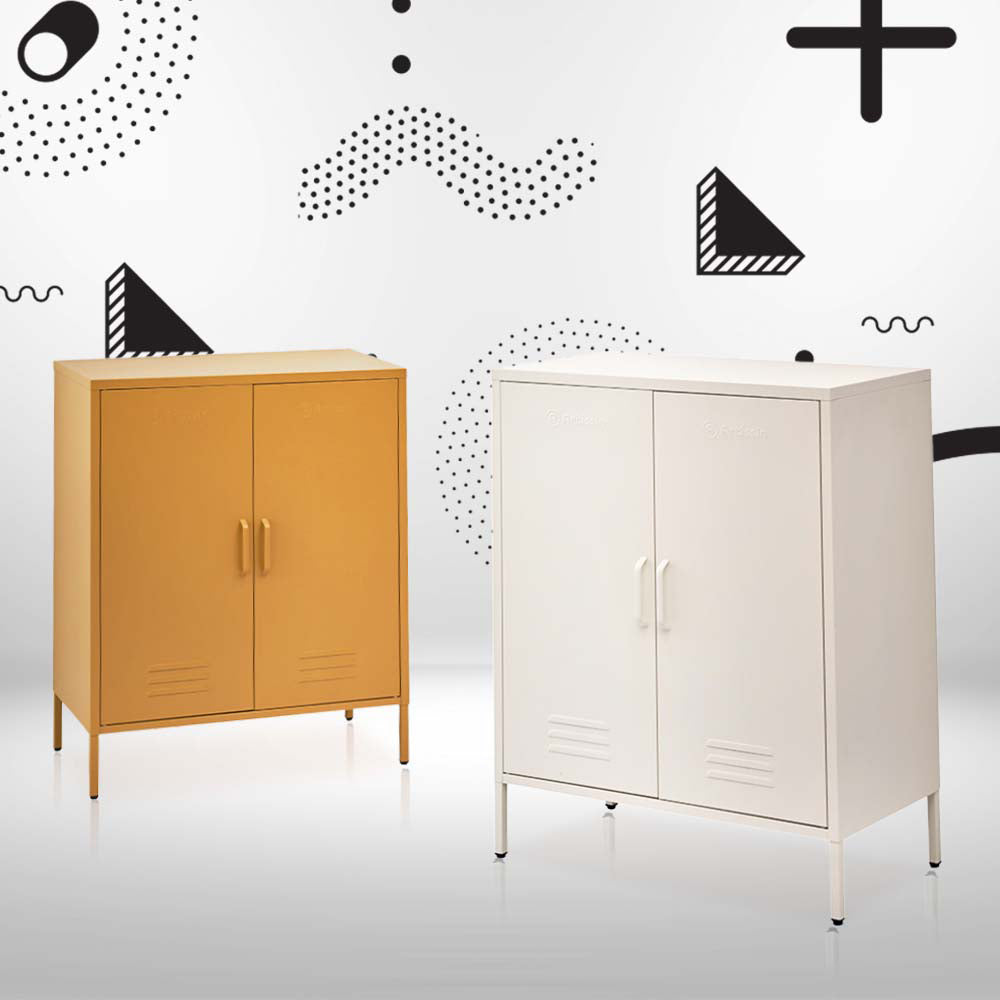ArtissIn Buffet Sideboard Metal Cabinet - SWEETHEART Yellow - Cosy Abode