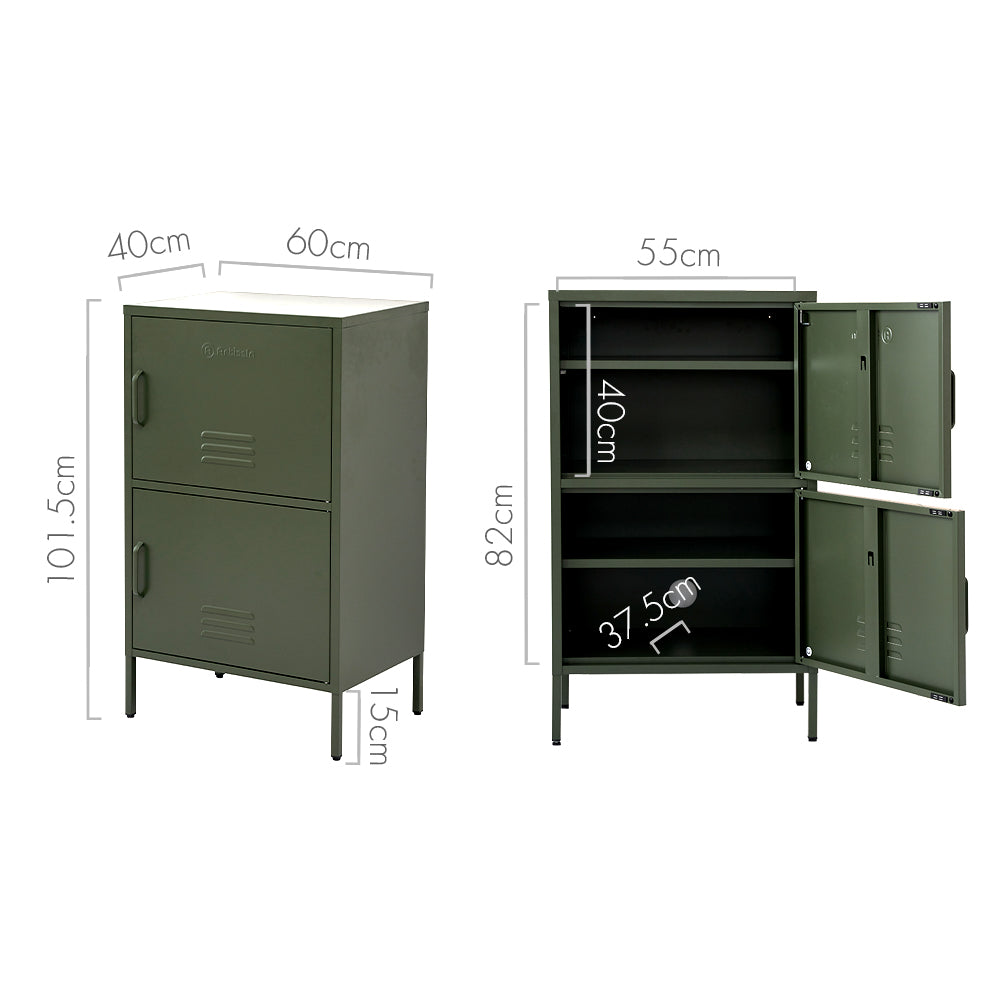 ArtissIn Buffet Sideboard Metal Cabinet - DOUBLE Green - Cosy Abode