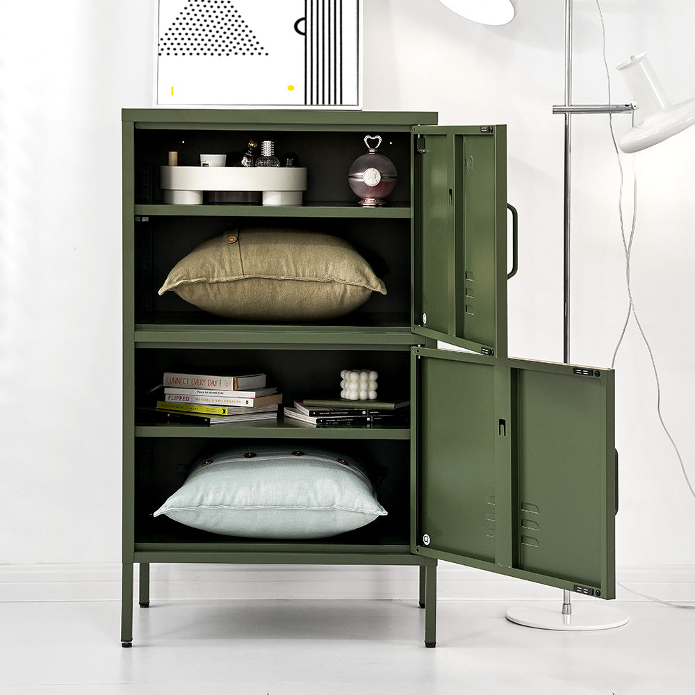 ArtissIn Buffet Sideboard Metal Cabinet - DOUBLE Green - Cosy Abode