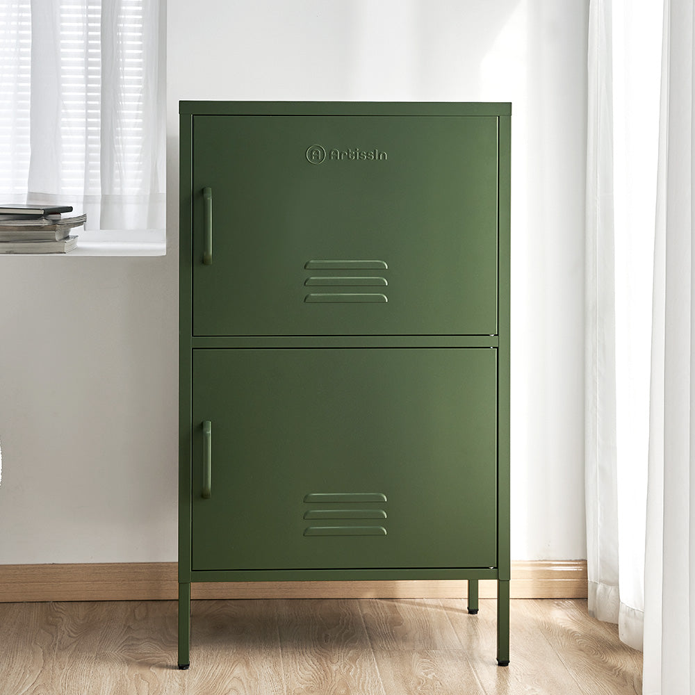 ArtissIn Buffet Sideboard Metal Cabinet - DOUBLE Green - Cosy Abode