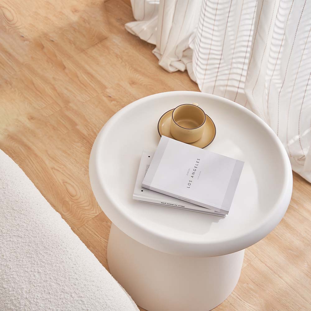Artiss Coffee Table Round 52CM Plastic White - Cosy Abode
