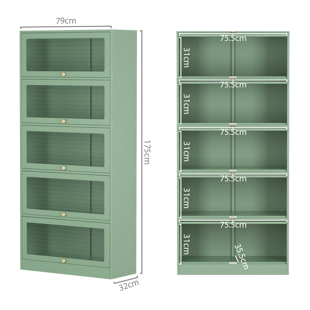 ArtissIn Buffet Sideboard Cupboard Cabinet Storage Mesh Doors Metal Green ELIA - Cosy Abode