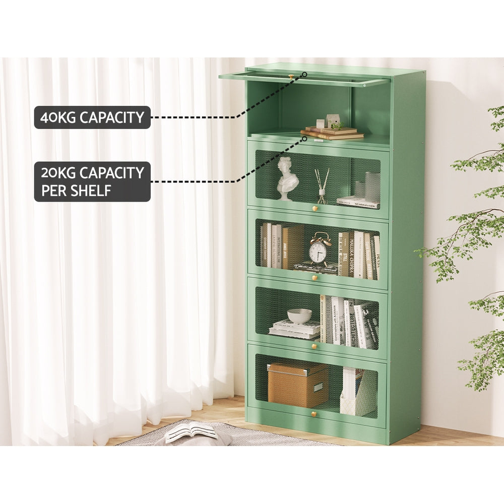 ArtissIn Buffet Sideboard Cupboard Cabinet Storage Mesh Doors Metal Green ELIA - Cosy Abode