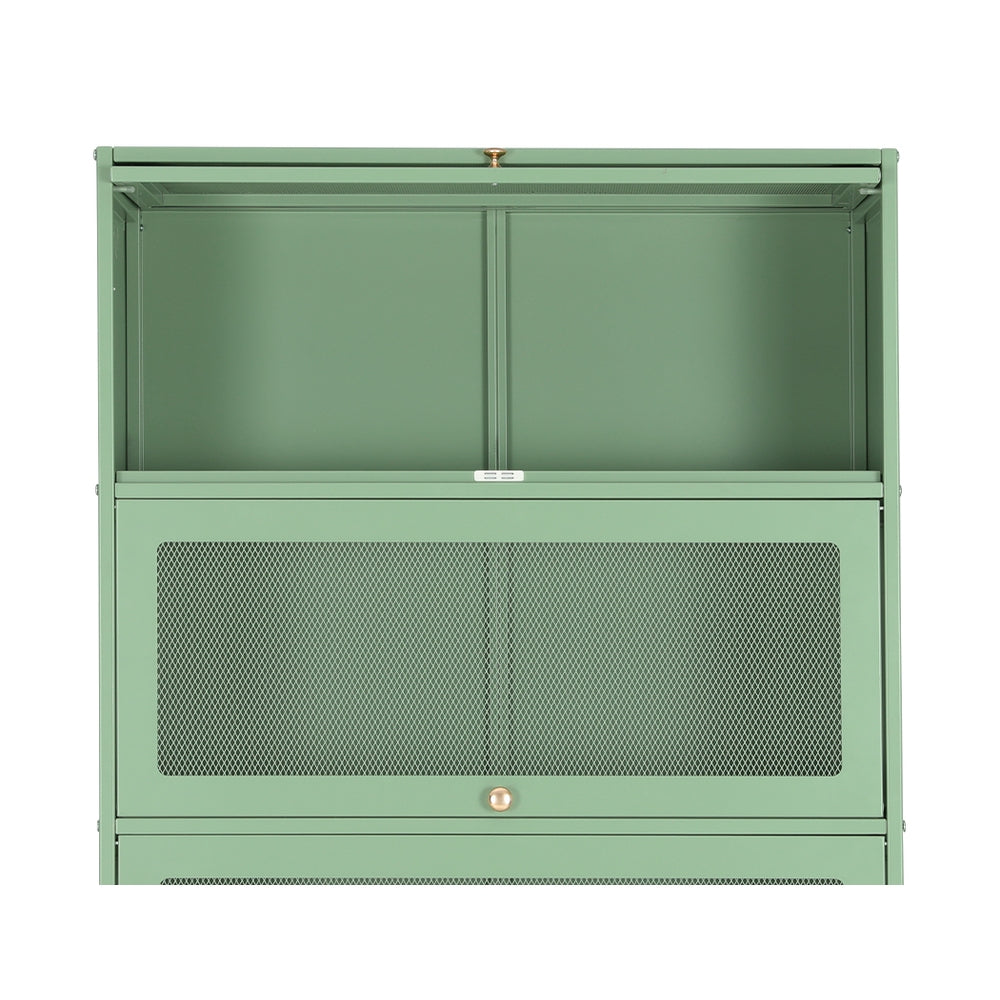 ArtissIn Buffet Sideboard Cupboard Cabinet Storage Mesh Doors Metal Green ELIA - Cosy Abode