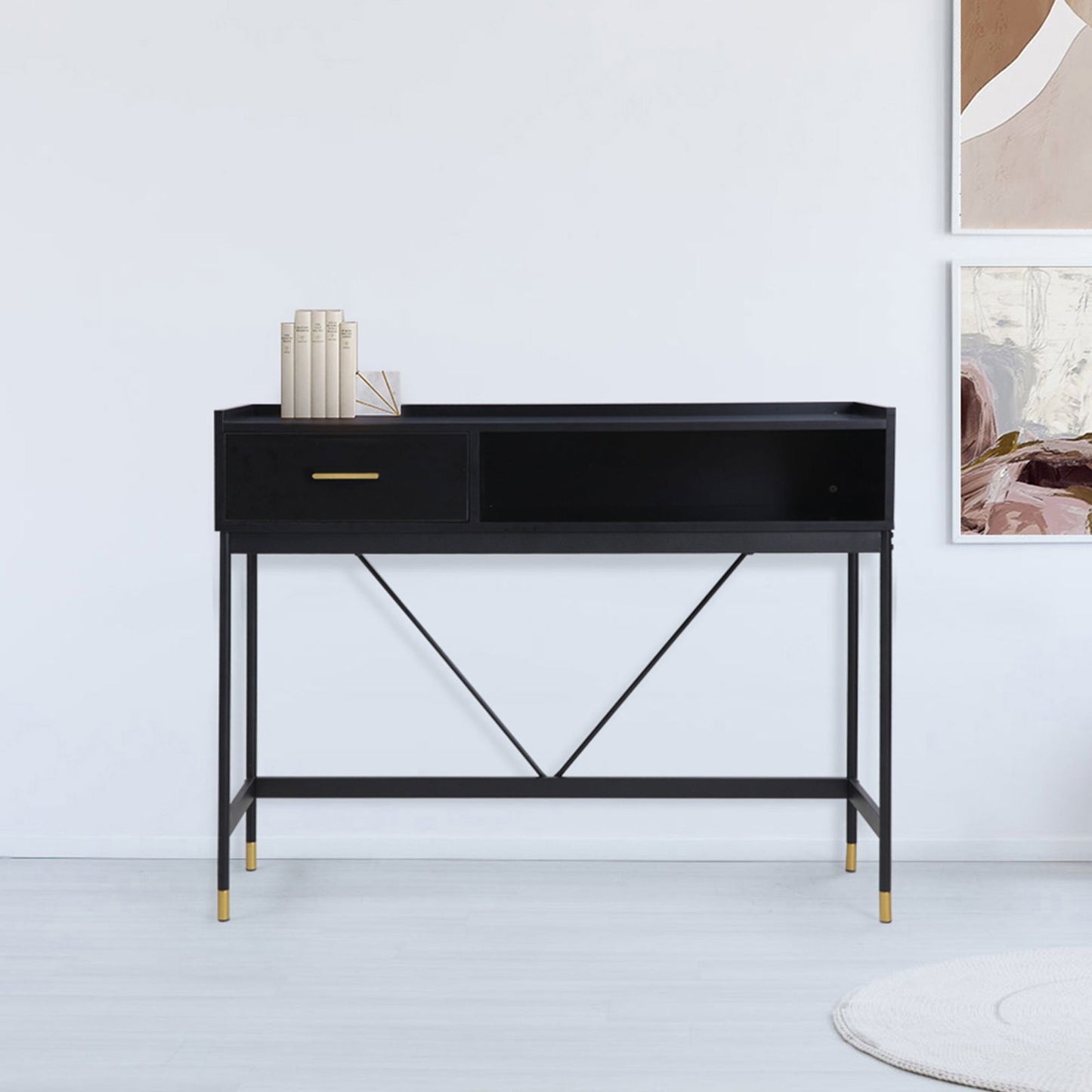 ALCONA Console Table In Matte Black - Cosy Abode