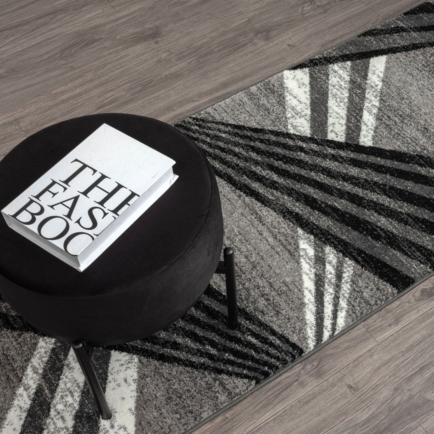 Adore Geometric Textural Rug - Grey - 80x150 - Cosy Abode