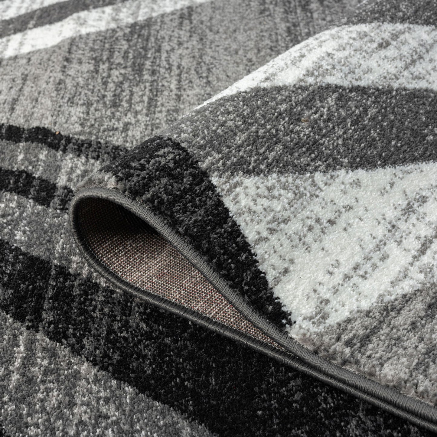 Adore Geometric Textural Rug - Grey - 80x150 - Cosy Abode