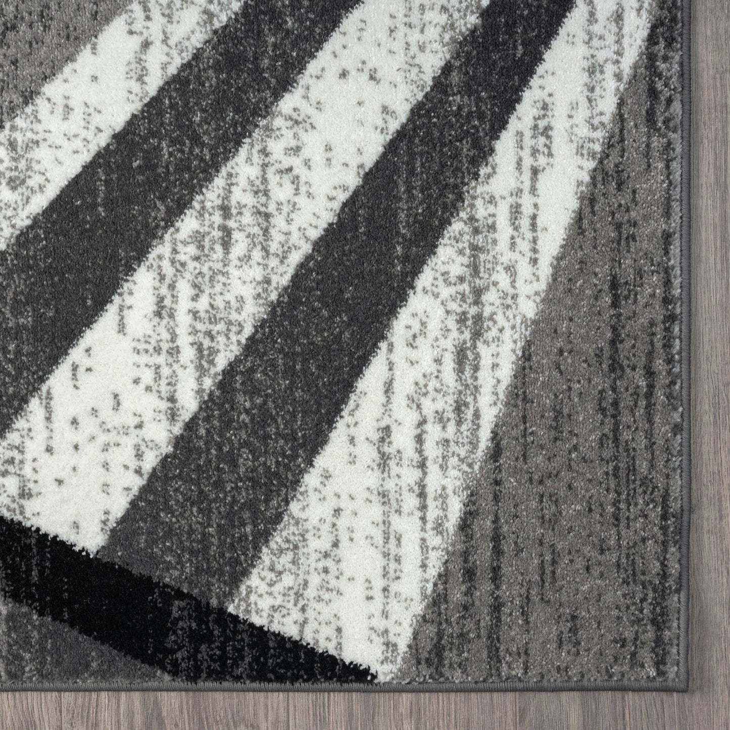 Adore Geometric Textural Rug - Grey - 80x150 - Cosy Abode