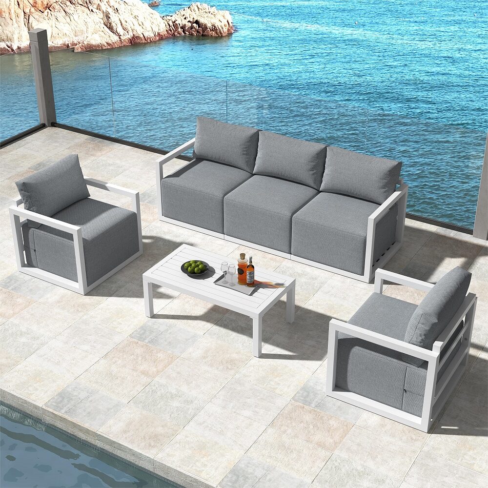 Alfresco 5-Seater Deep-Seated Patio Set – Charcoal Grey - Cosy Abode