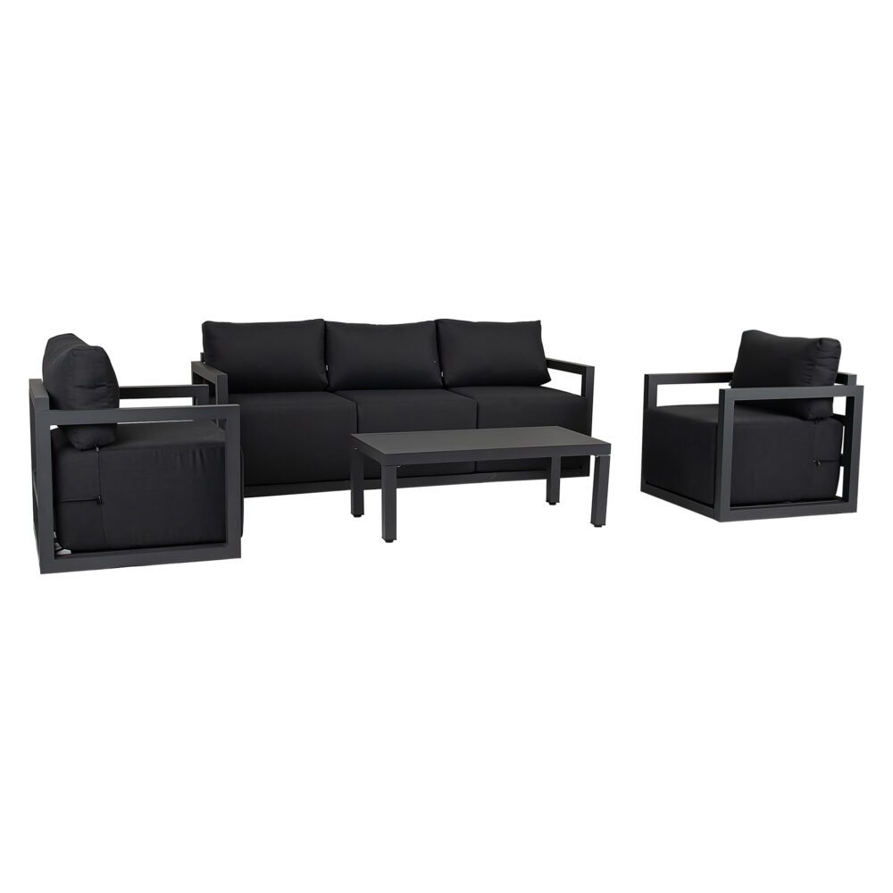 Alfresco 5-Seater Deep-Seated Patio Set – Charcoal Grey - Cosy Abode