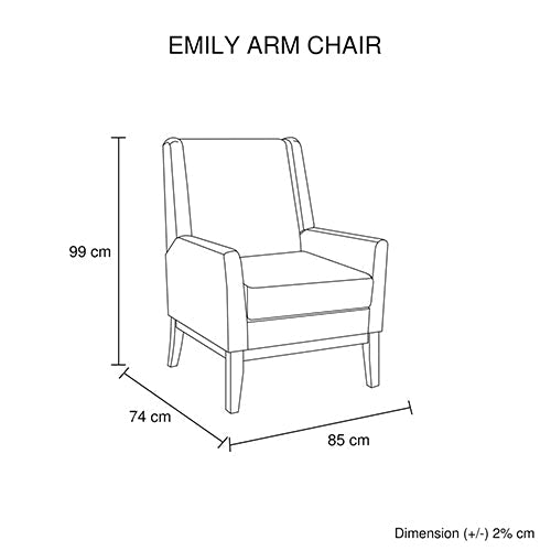 Armchair in Beige Colour Lounge Accent Chair Upholstered Fabric with Wooden leg - Cosy Abode