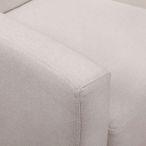 Armchair in Beige Colour Lounge Accent Chair Upholstered Fabric with Wooden leg - Cosy Abode