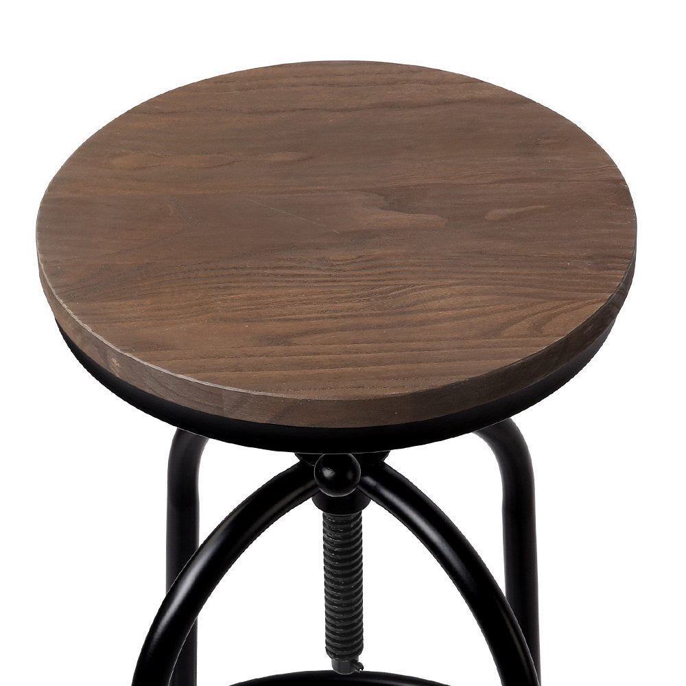 Artiss 2x Bar Stools Adjustable Wood Chairs - Cosy Abode