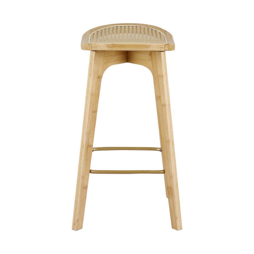 Artiss 2x Bar Stools Bamboo Rattan Stool Counter Chair Kitchen Barstools - Cosy Abode