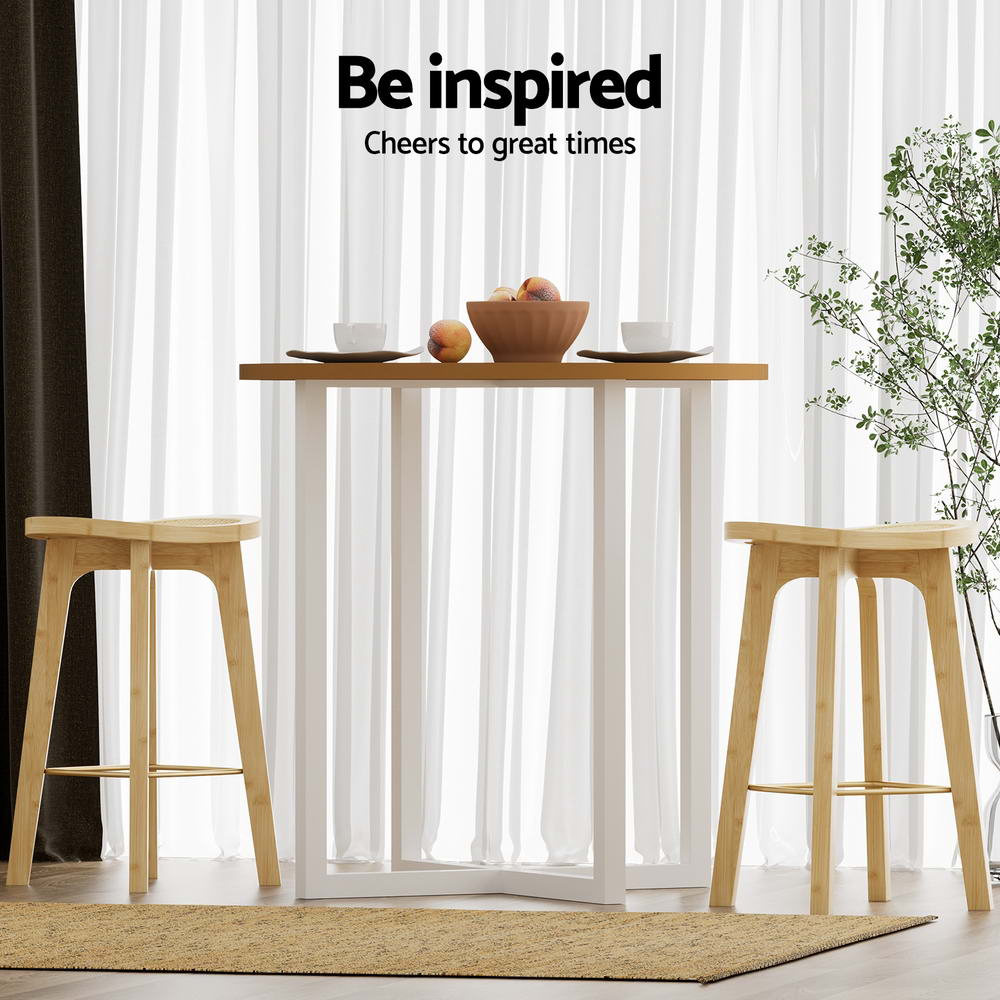 Artiss 2x Bar Stools Bamboo Rattan Stool Counter Chair Kitchen Barstools - Cosy Abode