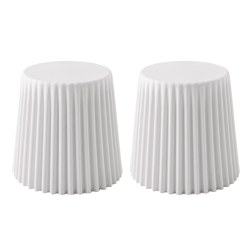 Artiss 2x Bar Stools Cupcake Plastic Foot Stool White - Cosy Abode