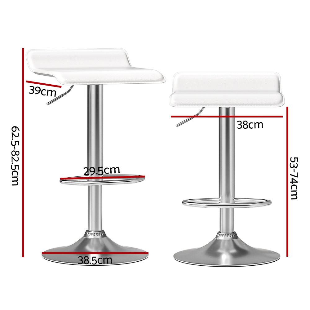 Artiss 2x Bar Stools Faux Leather Chair White - Cosy Abode