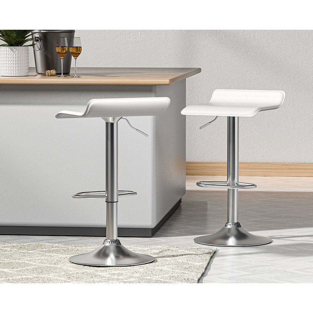 Artiss 2x Bar Stools Faux Leather Chair White - Cosy Abode