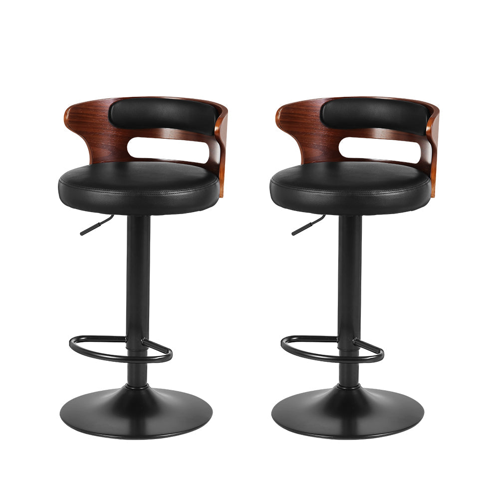 Artiss 2x Bar Stools Gas Lift Faux Leather - Cosy Abode
