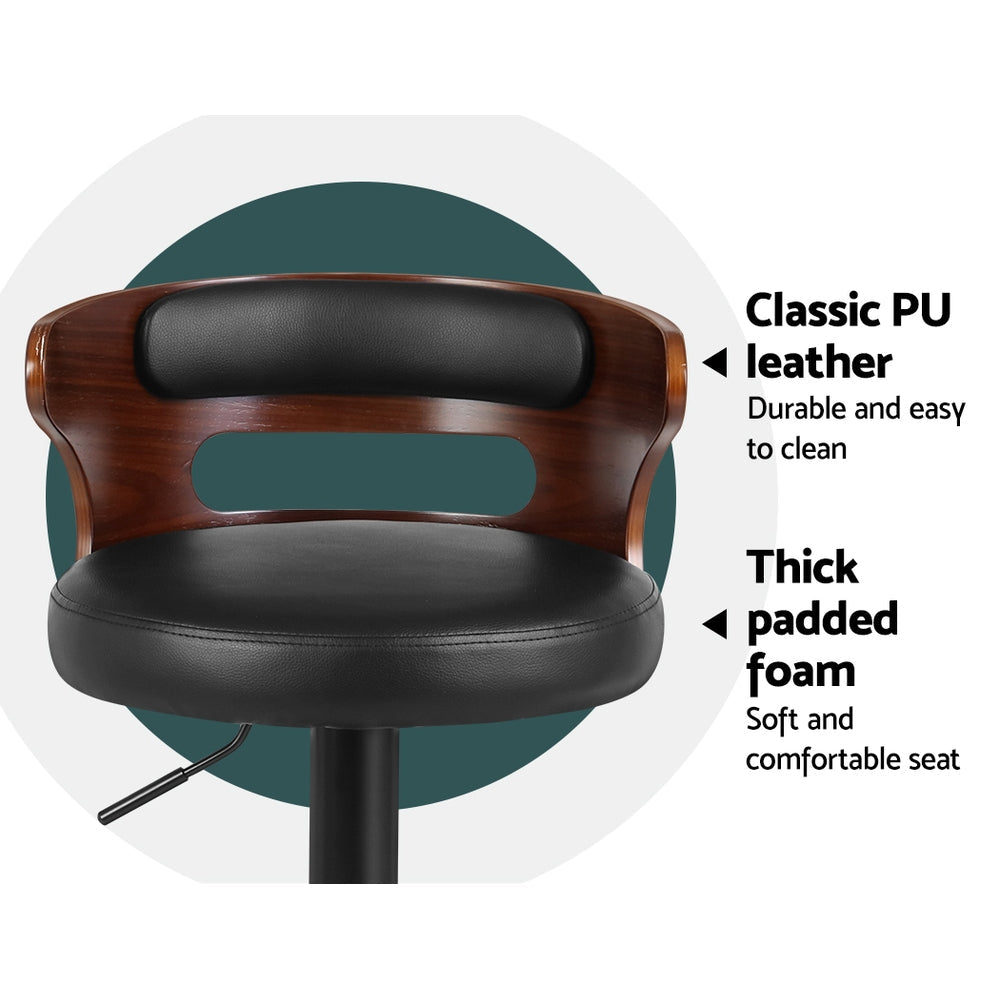 Artiss 2x Bar Stools Gas Lift Faux Leather - Cosy Abode