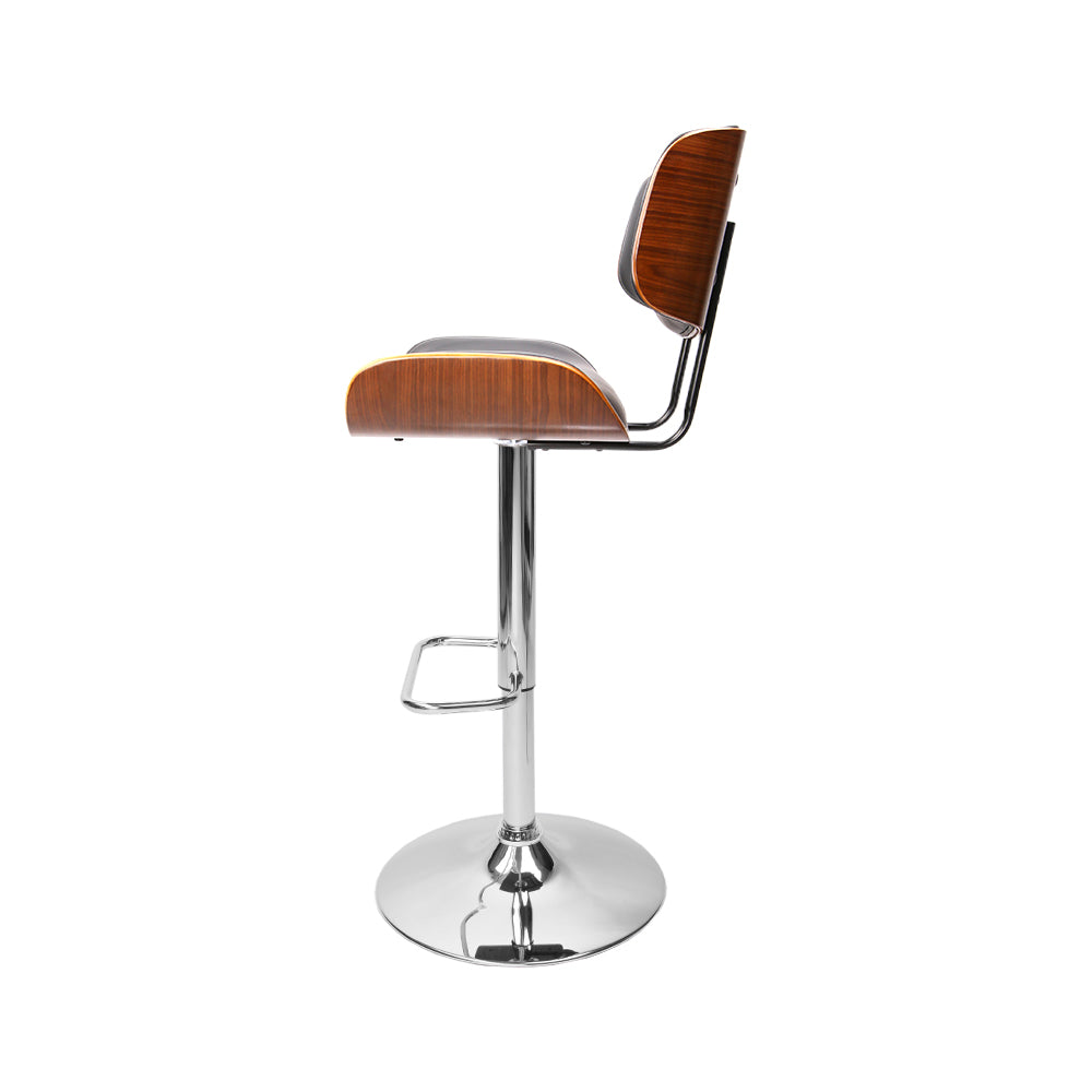 Artiss 2x Bar Stools Gas Lift Leather Black - Cosy Abode