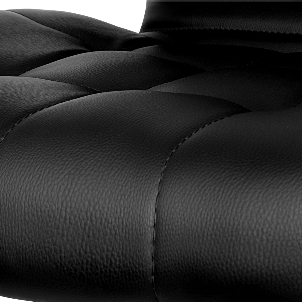 Artiss 2x Bar Stools Gas Lift Leather Padded Stool Black - Cosy Abode