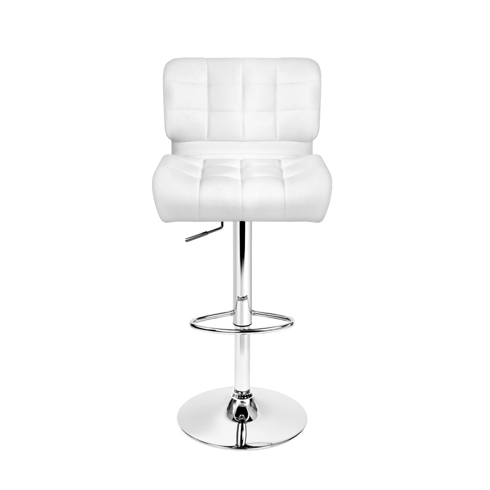 Artiss 2x Bar Stools Gas Lift Leather Padded White - Cosy Abode