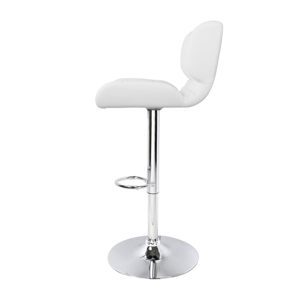 Artiss 2x Bar Stools Gas Lift Leather Padded White - Cosy Abode